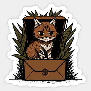 Cozy Cat in a Box Sticker